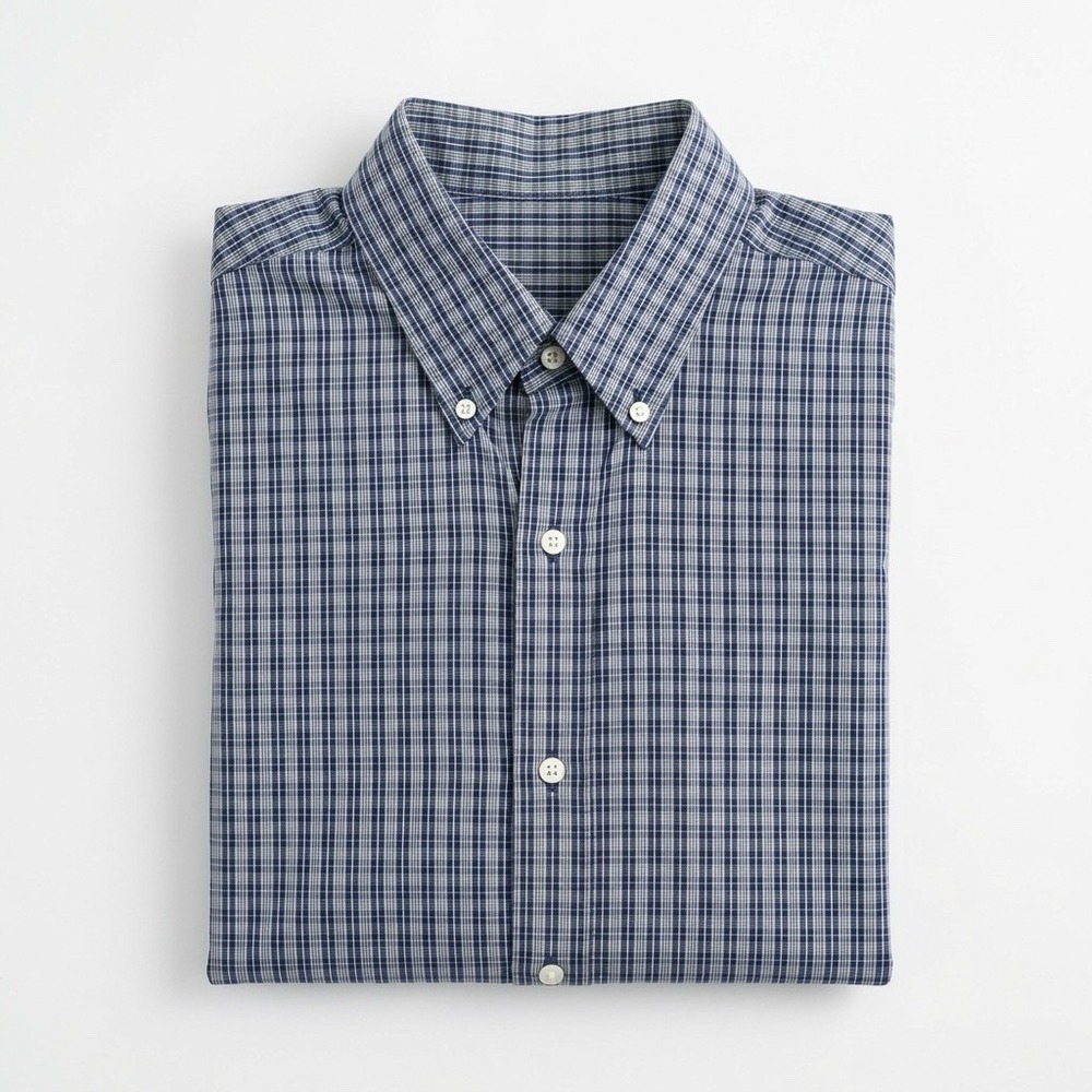 Bobby Jones Men's Buttondown Dress Shirt Blue plaid Large